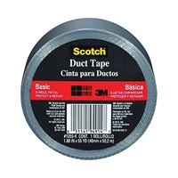 Scotch 1055 Utility Basic Duct Tape, 55 yd L, 1.88 in W, Cloth Backing, Silver 