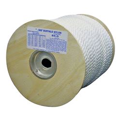 T.W. Evans Cordage 85-074 Rope, 1/2 in Dia, 300 ft L, 704 lb Working Load, Nylon, White 