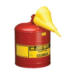 Justrite 7150110 Safety Can, 5 gal, Steel, Red 