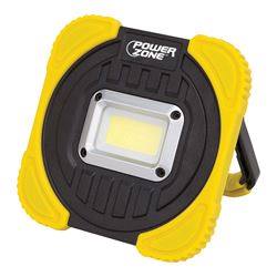 PowerZone 12241 COB Rechargeable Portable Work Light, 1-Lamp, LED Lamp, 1000 Lumens, Black with Yellow 