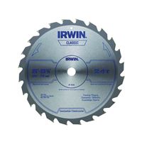 Irwin 15150 Circular Saw Blade, 8-1/4 in Dia, 5/8 in Arbor, 24-Teeth, Carbide Cutting Edge, Applicable Materials: Wood 