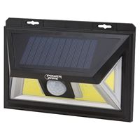 PowerZone 12452 Solar Powered Motion Sensor Wall Light, Lithium Battery, 1-Lamp, COB LED Lamp, ABS/PS Fixture, Black 