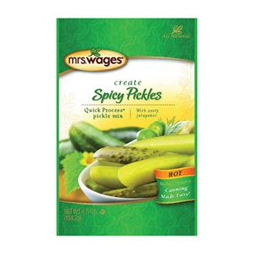 Mrs. Wages W655-J7425 Hot Spicy Pickle Mix, 6.5 oz Pouch 12 Pack