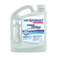 Wet & Forget 802064 Mold and Mildew Disinfectant Cleaner, 64 oz, Liquid, Bland, Clear 