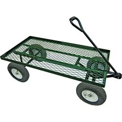 Landscapers Select YTL22115 Garden Cart, 1200 lb, Steel Deck, 4-Wheel, 13 in Wheel, Pneumatic Wheel, Green 