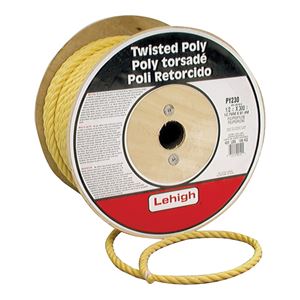 Wellington PY230 Rope, 1/2 in Dia, 300 ft L, 420 lb Working Load, Polypropylene, Yellow