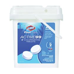 Clorox POOL & Spa ACTIVE99 22412CLX Chlorinating Tablet, Solid, Chlorine, 12 lb 