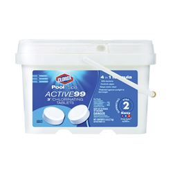 Clorox POOL & Spa ACTIVE99 22405CLX Chlorinating Tablet, Solid, Chlorine, 5 lb 4 Pack 