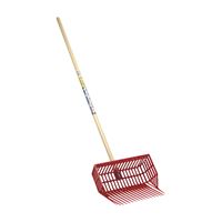 Little Giant DuraPitch II DP2RED Manure Fork, Basket Tine, Polycarbonate Tine, Wood Handle, Red, 52 in L Handle 