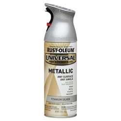 Rust-Oleum 245220 Metallic Spray Paint, Metallic, Titanium Silver, 11 oz, Can 
