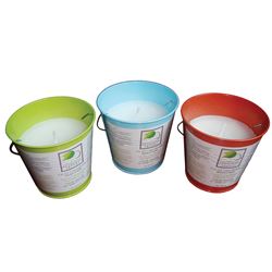 Seasonal Trends Y2564 Candle with Handle Bucket, Bucket, Yellow/Blue/Orange, Citronella, 35 to 40 hrs Burn Time 12 Pack 