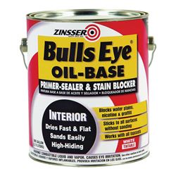ZINSSER Bulls Eye 03541 Primer Sealer and Stain Killer, Flat, White, 1 gal 4 Pack 