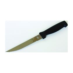 Chef Craft 20883 Utility Knife, Stainless Steel Blade, Plastic Handle, Black Handle, Serrated Blade 