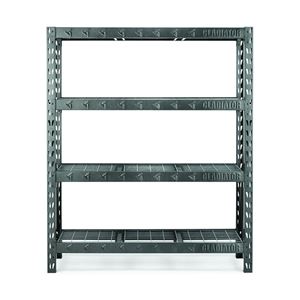 GLADIATOR GARS604TEG Rack Shelf, 7200 lb Capacity, 4-Shelf, 60 in OAW, 18 in OAD, 72 in OAH, Hammered Granite