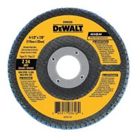 DeWALT DW8353 Flap Disc, 4-1/2 in Dia, 7/8 in Arbor, Coated, 80 Grit, Medium, Zirconium Oxide Abrasive 