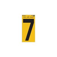 Hy-Ko RV-75/7 Reflective Sign, Character: 7, 5 in H Character, Black Character, Yellow Background, Vinyl 10 Pack 