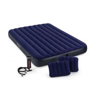 INTEX 68765 Downy Airbed Mattress, 80 in L, 60 in W, Queen, Blue 