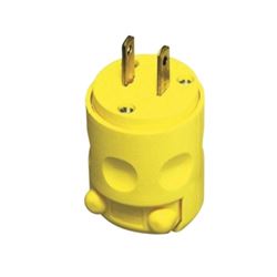 Leviton 000-115PV-000 Electrical Plug, 2 -Pole, 15 A, 125 V, NEMA: NEMA 1-15P, Yellow 