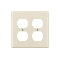 Leviton 78016 Receptacle Wallplate, 4-1/2 in L, 4-9/16 in W, 2 -Gang, Thermoset, Light Almond, Smooth 