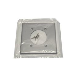 Leviton 4934 Single Receptacle Wallplate, 4-1/2 in L, 4-9/16 in W, 2 -Gang, Steel, Aluminum, Flush Mounting 