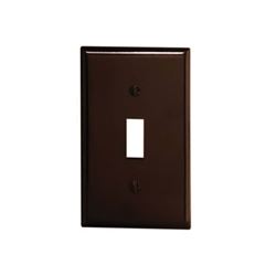 Leviton 001-85001-000 Wallplate, 4-1/2 in L, 2-3/4 in W, 1 -Gang, Thermoset, Brown, Smooth 
