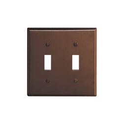 Leviton 001-85009-000 Wallplate, 4-1/2 in L, 2-3/4 in W, 2 -Gang, Thermoset, Brown, Smooth 