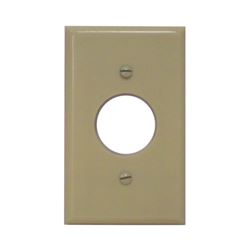 Leviton 86004 Single Receptacle Wallplate, 4-1/2 in L, 2-3/4 in W, 1 -Gang, Thermoset Plastic, Ivory, Smooth 