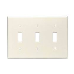 Leviton 001-86011-000 Wallplate, 4-1/2 in L, 2-3/4 in W, 3 -Gang, Thermoset, Ivory, Smooth 