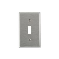Leviton 003-84001-000 Wallplate, 4-1/2 in L, 2-3/4 in W, 1 -Gang, 430 Stainless Steel, Stainless Steel, Satin 