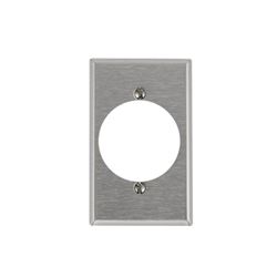 Leviton 84028 Wallplate, 4-1/2 in L, 2-3/4 in W, 1 -Gang, 430 Stainless Steel, Silver, Brushed Stainless Steel 