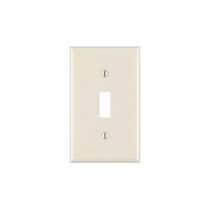 Leviton 010-78001-000 Wallplate, 4-1/2 in L, 2-3/4 in W, 1 -Gang, Thermoset, Light Almond, Smooth
