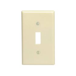 Leviton 020-86001-000 Wallplate, 4-1/2 in L, 2-3/4 in W, 1 -Gang, Thermoset, Ivory, Smooth 