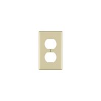 Leviton 86003 Receptacle Wallplate, 4-1/2 in L, 2-3/4 in W, 1 -Gang, Thermoset Plastic, Ivory, Smooth 