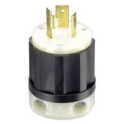 Leviton 021-02311-0PB Electrical Plug, 2 -Pole, 20 A, 125 V, NEMA: NEMA L5-20P, Black/White 