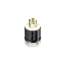 Leviton 021-02621-0PB Electrical Plug, 2 -Pole, 30 A, 250 V, NEMA: NEMA L6-30P, Black/White 