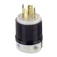 Leviton 021-02711-0PB Twist Lock Plug, 3 -Pole, 30 A, 125/250 V, NEMA: NEMA L14-30P, Black/White 