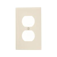 Leviton 80703-NT Receptacle Wallplate, 4-1/2 in L, 2-3/4 in W, 1 -Gang, Nylon, Light Almond, Smooth 