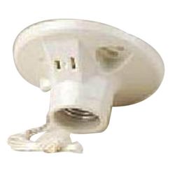 Leviton 9716-C Lamp Holder, 125 V, 660 W, Aluminum Contact, Porcelain Housing Material, White 