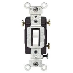 Leviton C22-05503-LHW Toggle Switch, 15 A, 120 V, White 