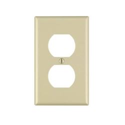 Leviton M25-86003-IMP Receptacle Wallplate, 4-1/2 in L, 2-3/4 in W, 1 -Gang, Plastic, Ivory, Smooth 