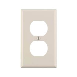 Leviton M56-78003-TMP Receptacle Wallplate, 4-1/2 in L, 2-3/4 in W, 1 -Gang, Plastic, Light Almond, Smooth 