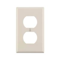 Leviton M56-78003-TMP Receptacle Wallplate, 4-1/2 in L, 2-3/4 in W, 1 -Gang, Plastic, Light Almond, Smooth 