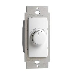 Leviton R24-RTF01-10W Fan Control Switch, 1.5 A, 120 V, Rotary Actuator, Plastic, White 