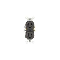 Leviton S00-05320-00S Duplex Receptacle, 2 -Pole, 15 A, 125 V, Push-In, Side Wiring, NEMA: 5-15R, Brown 