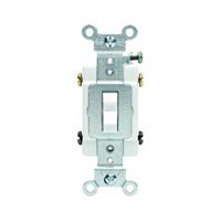 Leviton S08-CS220-2WS Toggle Switch, 20 A, 120/277 V, Screw, Side Wired Terminal, Thermoplastic Housing Material 