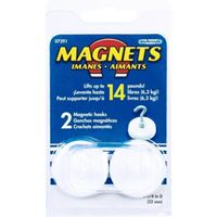 Magnet Source 07291 Magnetic Hook, 2-Hook, 14 lb 
