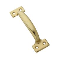 National Hardware N116-764 Door Pull, 1-3/4 in W, 1.62 in D, 6-1/2 in H, Steel, Brass 