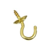 National Hardware N119-602 Cup Hook, 0.17 in Opening, 3/4 in L, Brass, Solid Brass 
