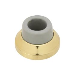 National Hardware N215-855 Door Stop, 1.9 in Dia Base, 0.72 in Projection, Brass, Solid Brass 