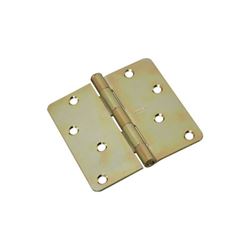 National Hardware N830-264 Door Hinge, 4 in H Frame Leaf, Steel, Brass, Non-Rising, Removable Pin, Full-Mortise Mounting 